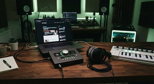 Audio technology studio equipment and headphones
